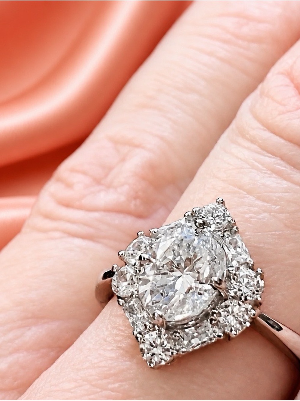 SIZE 6, Flawless Moissanite, D-color, VVSI, Moissanite accents, 925 S.Silver